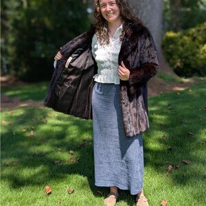 Elegant Brown Faux Fur Coat for Women